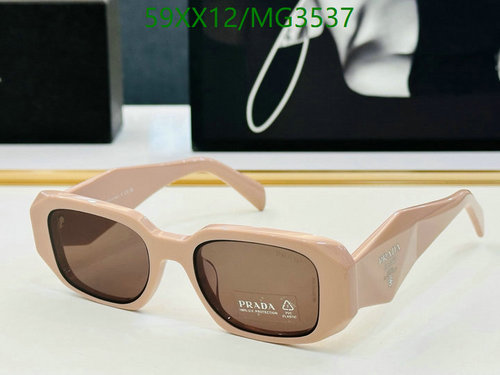 Prada MG3537 Sunglasses - Stylish Rectangular Frames, UV Protection