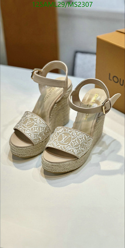 Louis Vuitton Women's Monogram Espadrille Wedge Sandals - MS2307 47 Louis Vuitton Women's Monogram Espadrille Wedge Sandals - MS2307