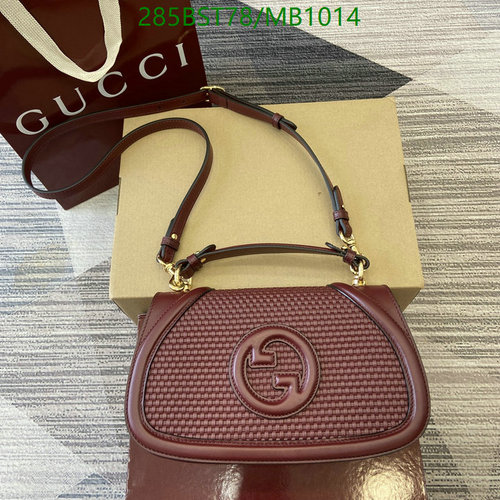 Gucci Interlocking G Woven Leather Shoulder Bag - Elegant Burgundy Handbag