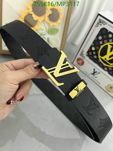 Louis Vuitton Reversible Initiales Belt - Monogram Eclipse & Black Cowhide