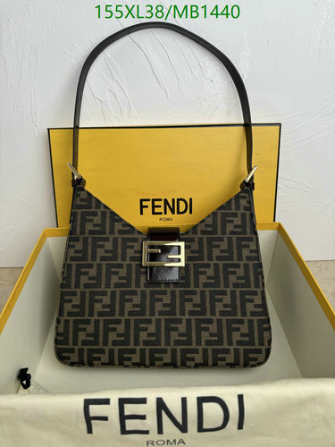 Fendi Baguette Bag Zucca Canvas Leather Shoulder Bag - Classic & Stylish