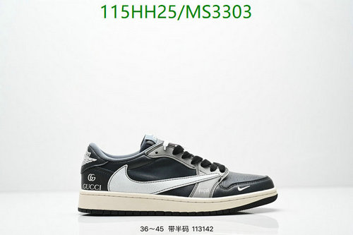 Nike Air Jordan 1 Low x Gucci Edition - Unisex Casual Sneakers