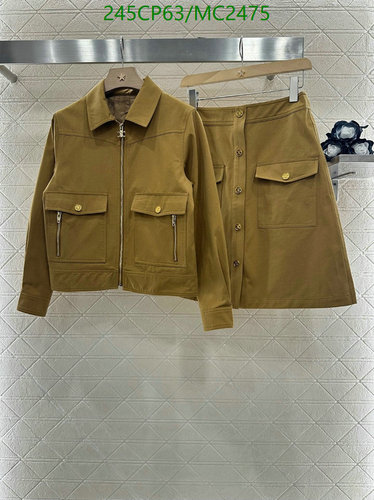 Celine Women's Chic Camel Casual Zip-Up Jacket & Button-Front Skirt Set