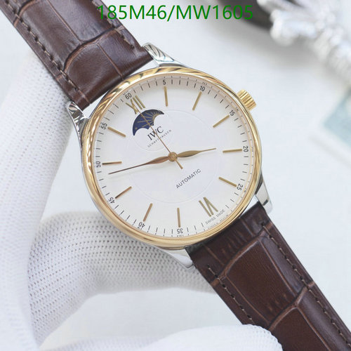 IWC Automatic Moon Phase Watch - Stainless Steel & Leather Strap (40mm)
