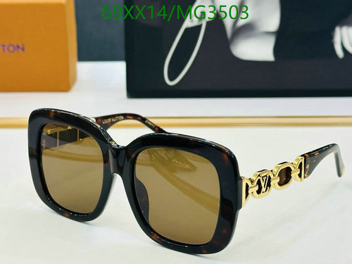 Louis Vuitton Square Acetate Sunglasses with Monogram Chain Temples MG3503