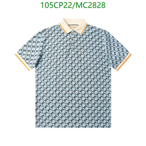 Gucci Men's GG Monogram Polo Shirt - Stylish Blue Short Sleeve Top