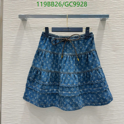 Louis Vuitton Monogram Denim Tiered Skirt - Stylish & Comfortable Blue Skirt