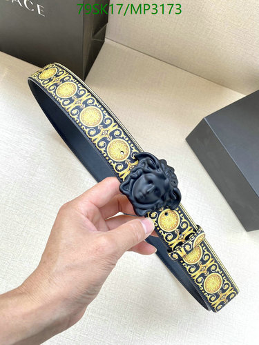 Versace Men's Reversible Medusa Head Buckle Belt in Black and Gold 4.0CM 5 Versace Men's Reversible Medusa Head Buckle Belt in Black and Gold 4.0CM