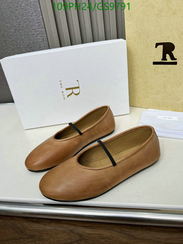 The Row Women's Minimalist Tan Leather Ballet Flats with Elastic Strap