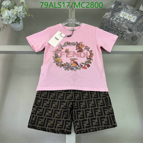 Fendi Kids' Pink T-Shirt & FF Logo Shorts Set - Comfortable & Stylish