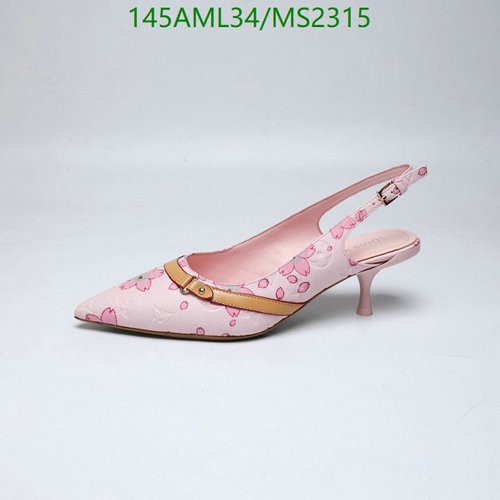 Products 11 Louis Vuitton Women's Pink Cherry Blossom Slingback Heels - Elegant Kitten Heels