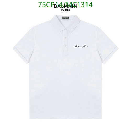 Balmain Classic White Polo Shirt with Embroidered Logo for Men