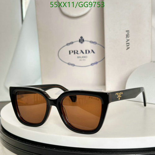 Prada Milano Cat-Eye Sunglasses for Women - Chic Black Frame & Brown Lenses