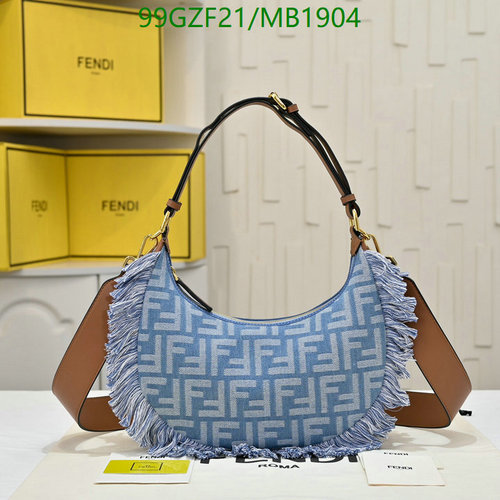 Fendi Hobo Bag with Fringes - Stylish Denim and Leather Shoulder Bag