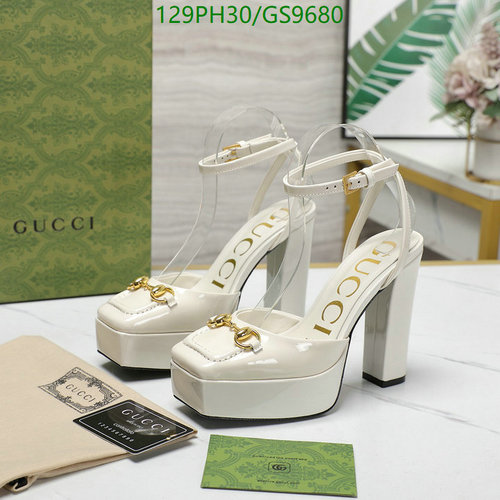 Gucci Women's Platform Ankle Strap Pumps - 12CM Heel, White Sheepskin Leather