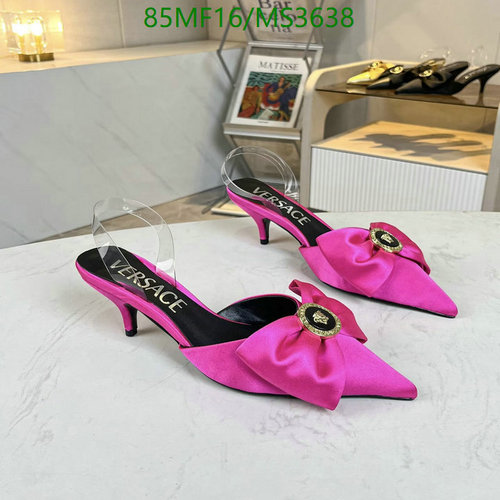 Versace Women's Medusa Bow Slingback Pumps - Silk & Lambskin Mid-Heel Shoes