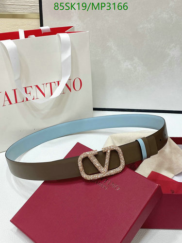 Valentino Garavani Reversible VLogo Signature Belt with Crystal Buckle