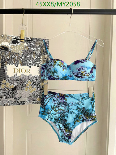 Dior Women's Tropical Print Two-Piece Swimsuit - High-Waisted Bikini Set