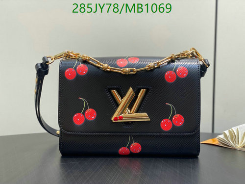 Louis Vuitton Twist PM Cherry Black Leather Shoulder Bag – Elegant & Compact