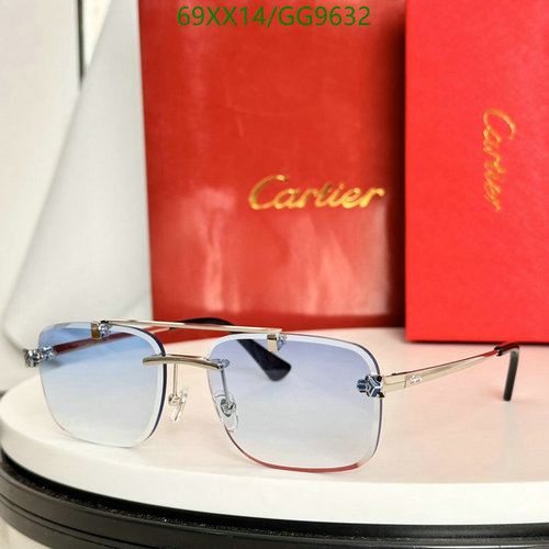 Cartier Rimless Aviator Sunglasses with Blue Gradient Lenses - Stylish Eyewear