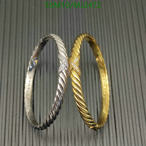 David Yurman Crossover Bracelet with Diamonds in Sterling Silver & 18K Gold