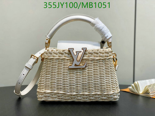 Louis Vuitton Woven Rattan Top Handle Bag - Chic Leather & Rattan Design