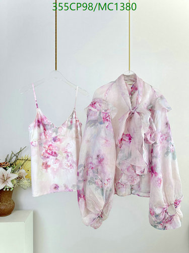 Zimmermann Floral Print Silk Camisole and Blouse Set - Elegant Women's Apparel