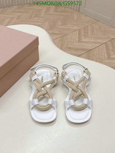 Miu Miu Women's Braided Rope Leather Flat Sandals - Stylish Summer Footwear