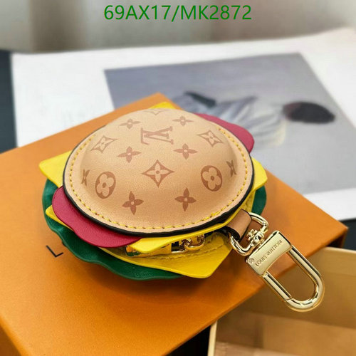 Louis Vuitton Burger-Inspired Key Pouch and Bag Charm - Playful Monogram Design