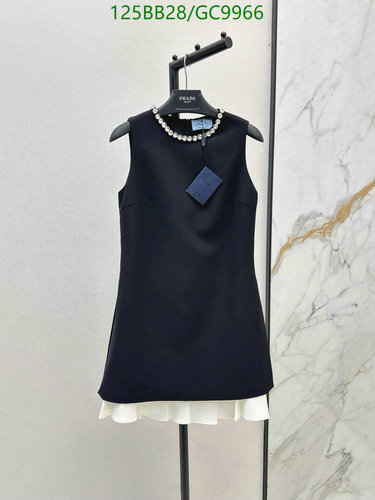 Prada Mini Dress with Bejeweled Neckline - Elegant Black Polyester Shift