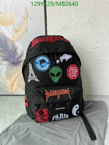 Balenciaga Explorer Backpack with Patchwork Design - Durable Canvas Daypack