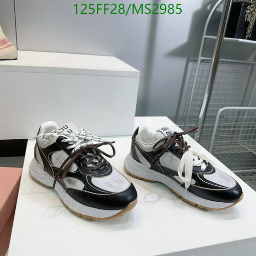 Miu Miu Women's Retro Cowhide Sneakers - Stylish & Comfortable Everyday Shoes