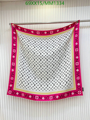 Louis Vuitton Silk Square Scarf - Monogram Pattern & Vibrant Pink Border 90CM