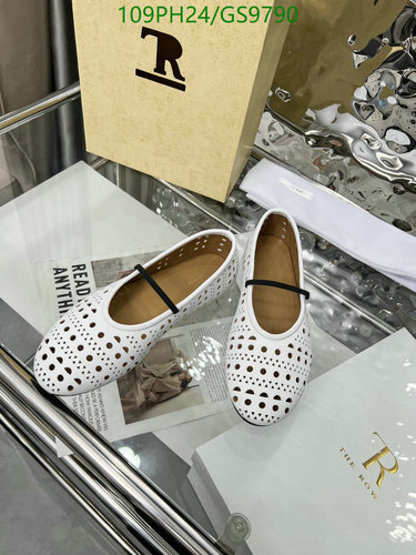 The Row Women's Perforated Sheepskin & Cowhide Ballet Flats - White