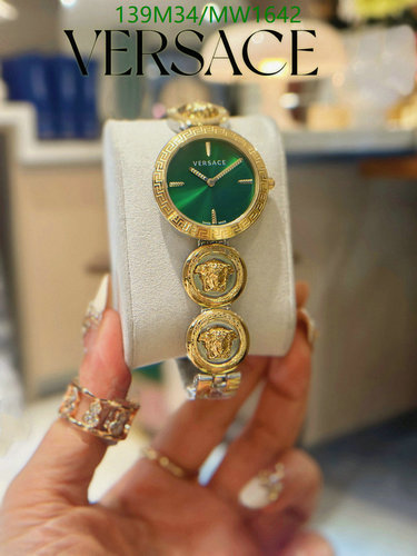 Versace Medusa Labyrinth Green Dial Watch for Women - 28mm Stainless Steel