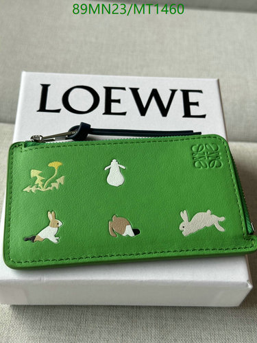 Loewe Leather Rabbit Charm Zip Wallet - Mirror Quality Card Holder
