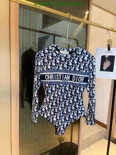 Dior Monogram Long Sleeve Swimsuit - Stylish One-Piece Beachwear for Women