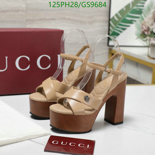 Gucci Women's Platform Sandals with GG Logo - Sheepskin & Cowhide Heels
