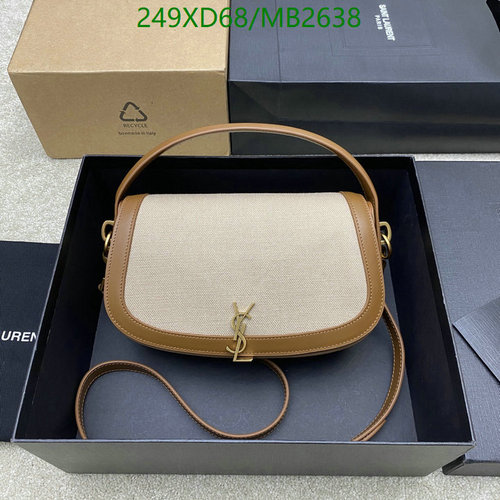 Yves Saint Laurent Saddle Bag: Canvas & Leather Crossbody with YSL Monogram