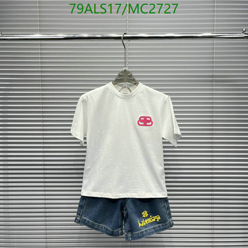 Balenciaga Kids Logo Tee & Denim Shorts Set - Stylish Children's Outfit 1 Balenciaga Kids Logo Tee & Denim Shorts Set - Stylish Children's Outfit