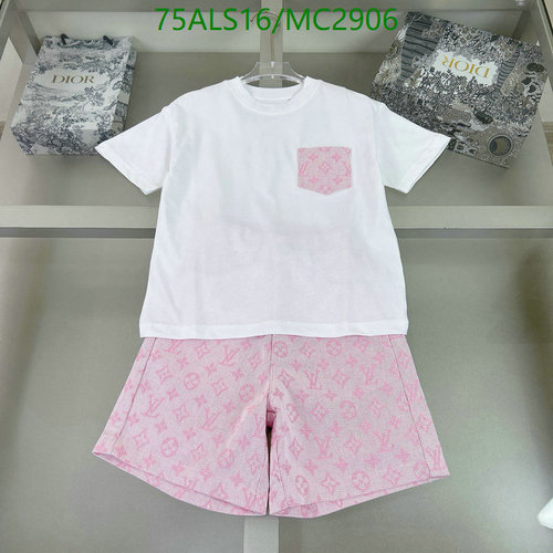 Louis Vuitton Kids' Monogram T-Shirt & Shorts Set - Pink & White Casual Outfit