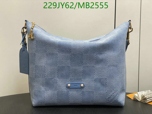 Louis Vuitton Blue Denim & Leather Hobo Bag - Classic Elegance Meets Modern Style