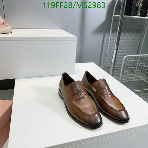 Miu Miu Women's Classic Leather Loafers - Comfortable & Stylish Slip-Ons