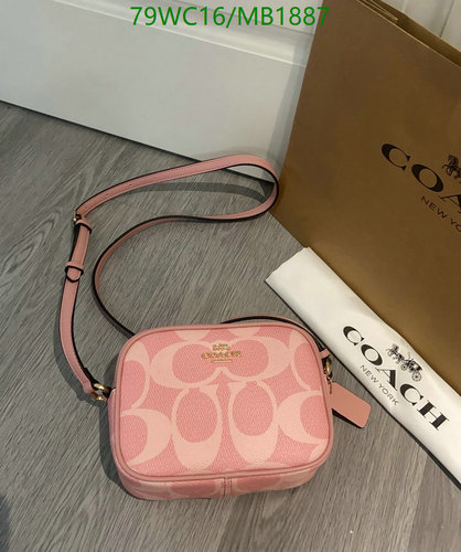 Coach Women's Mini Camera Bag in Signature Pink Coated Canvas