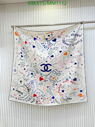 Chanel Silk Scarf with Graffiti Print - Elegant & Luxurious 90x90CM Accessory