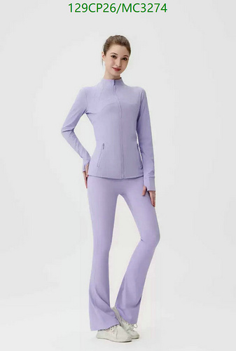 Lululemon Women's Full-Zip Athletic Jacket & Flared Leggings Set - Lilac