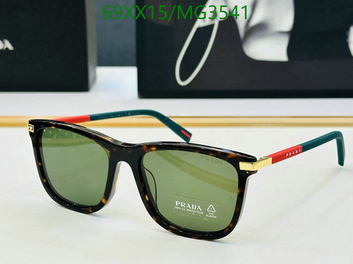 Prada MG3541 Tortoise Frame Sunglasses with Green Lenses - Size 55-19-145