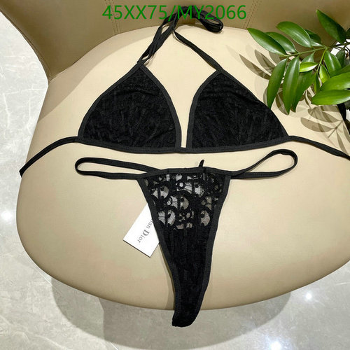 Dior Embroidered Black Bikini Swimsuit Set for Women -  Stylish Beachwear