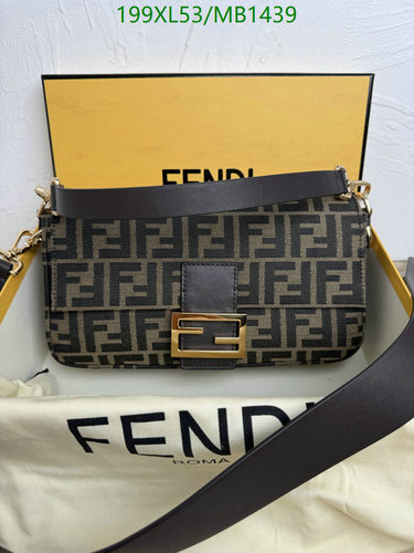 Fendi Baguette Bag Canvas Leather FF Monogram Shoulder Bag for Women