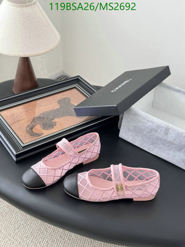 Chanel Women's Mesh Mary Jane Flats - Pink & Black Cap Toe Designer Shoes